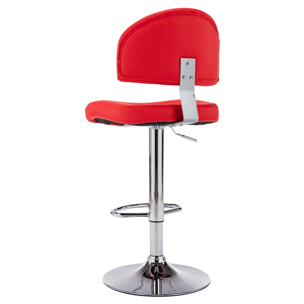 Taburete De Cocina De Cuero Sintético Rojo_1