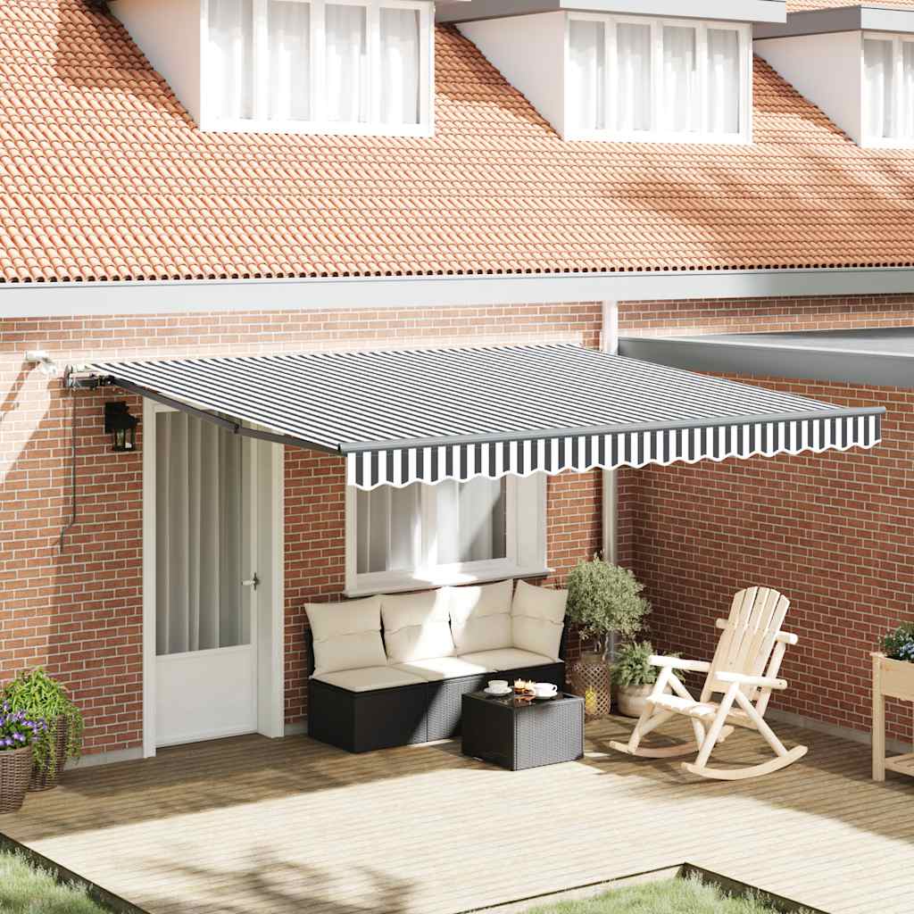Toldo Retráctil Automático Luz Led Antracita Y Blanco 400x300cm_1