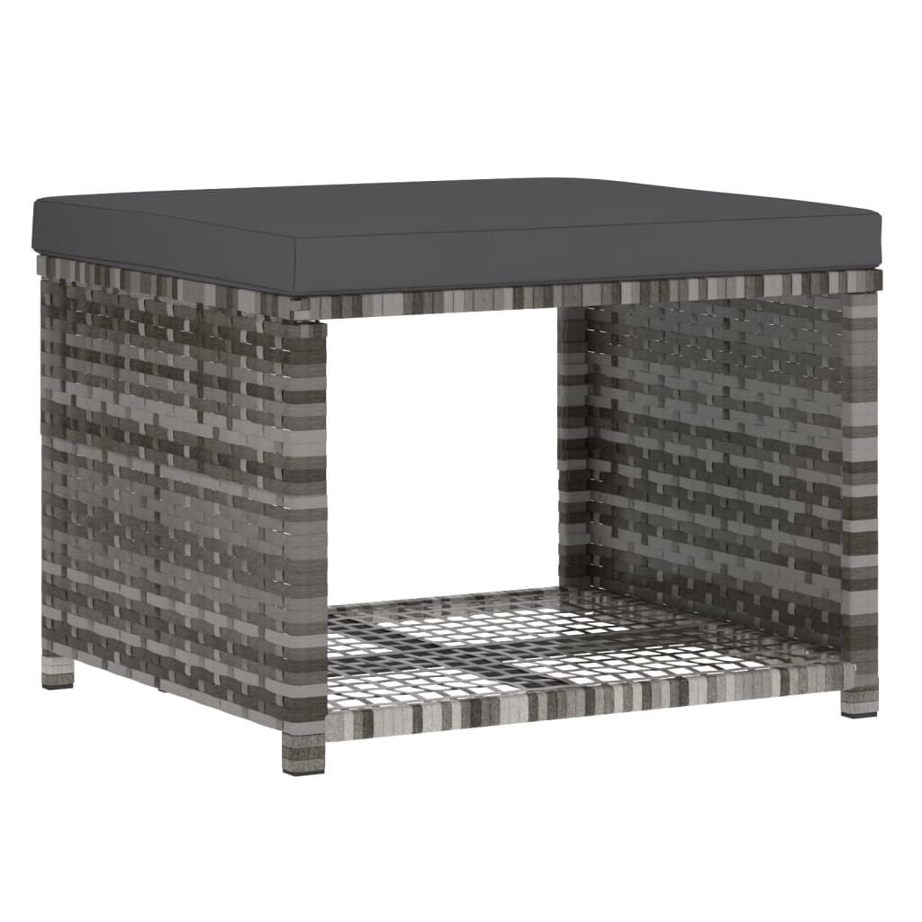 Vidaxl Juego De Comedor De Jardín 4 Piezas Con Cojines Ratán Pe Gris_5