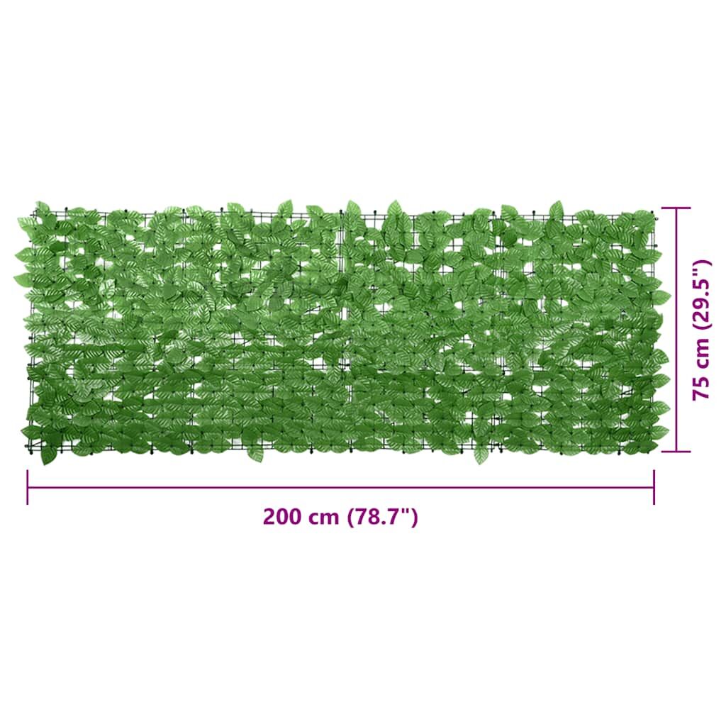 Vidaxl Pantalla De Balcón De Hojas Verde 200x75 Cm_2