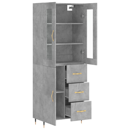 Aparador Alto Madera Contrachapada Gris Hormigón 69,5x34x180 Cm_3