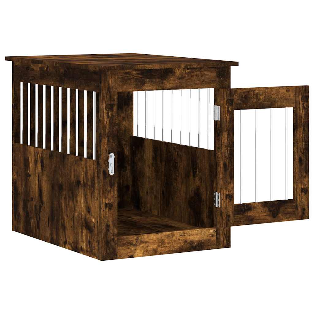 Jaula Para Perros Madera Ingeniería Roble Ahumado 55x75x65 Cm_5