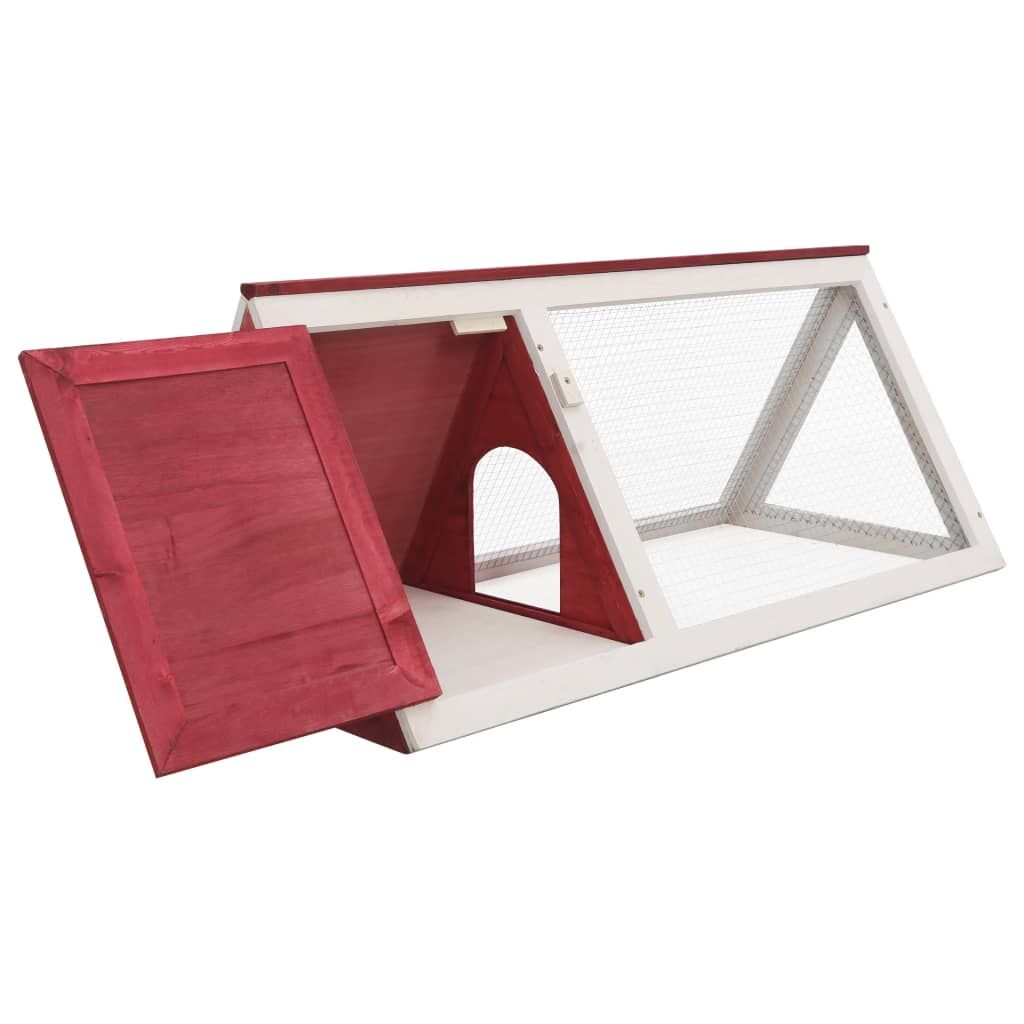 Vidaxl Conejera Jaula De Animales De Madera Rojo_3