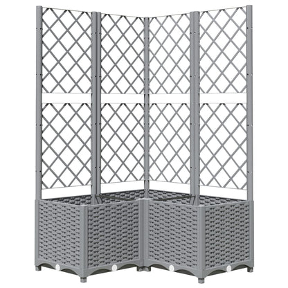 Jardinera Con Enrejado Pp Gris Claro 80x80x136 Cm_0