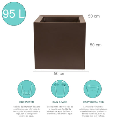 Macetero De Polietileno Bronce 50x50 Cm_1