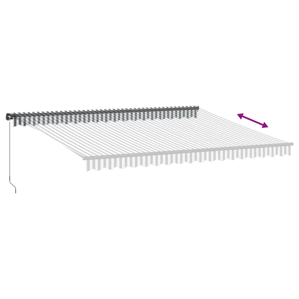 Toldo Retráctil Manual Gris Antracita Y Blanco 450x350 Cm_4