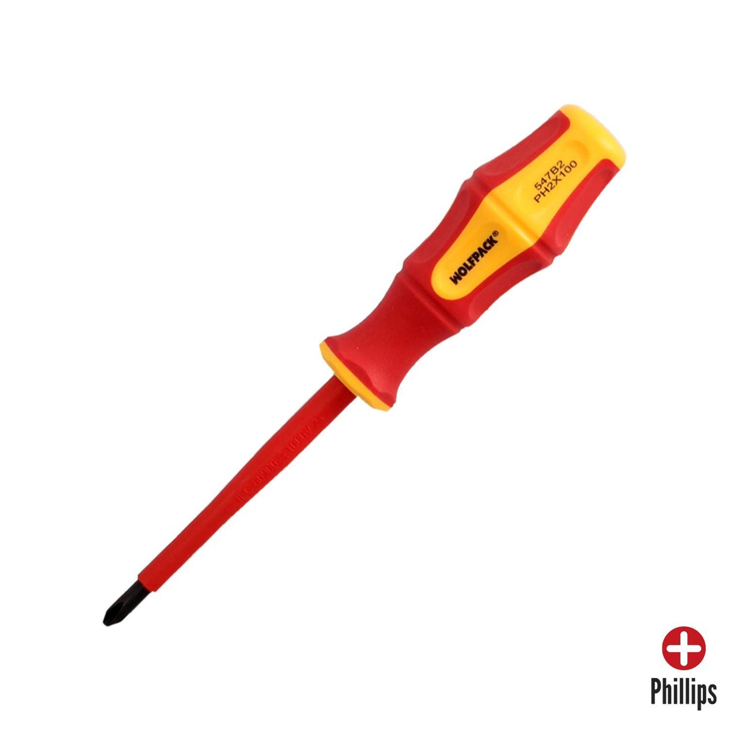 Destornillador Phillips Aislado Certificado Vde 1.000 V. Medida Ph 2 - 6,0 X 100 Mm. Destornillador Seguridad Electricista_0