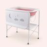 Bathby | Bañera Bebé 5 En 1 Plegable Con Soporte, Cambiador, Bandejas, Desagüe (rosa Standard)