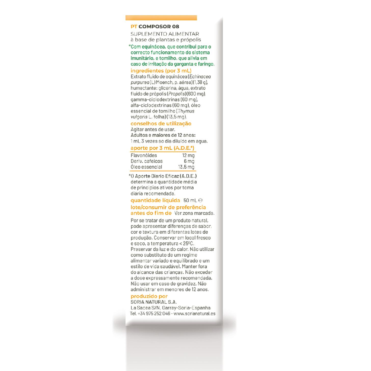 Composor 8 Echina Siglo XXI Echina Soria Natural, 50 ml