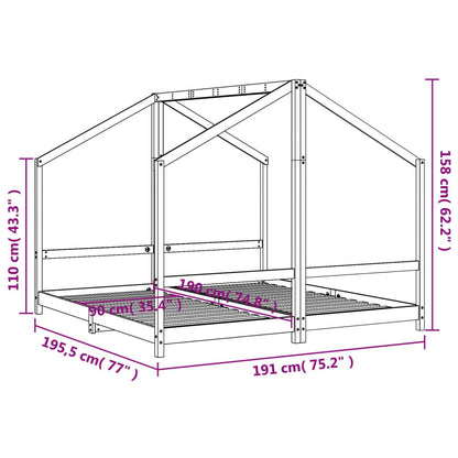 Vidaxl Estructura De Cama Para Niños Madera Pino Blanco 2x(90x190) Cm_2