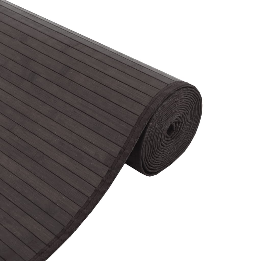 Vidaxl Alfombra Cuadrada Bambú Marrón Oscuro 100x100 Cm_3