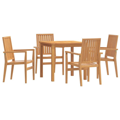 Vidaxl Juego De Comedor Para Jardín 5 Piezas Madera Maciza De Teca_0