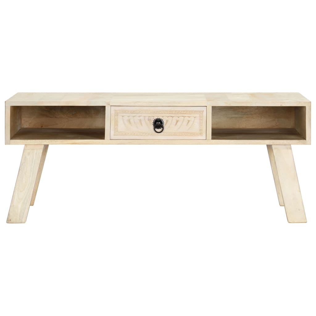 Mesa De Centro De Madera Maciza De Mango 100x60x40 Cm_1