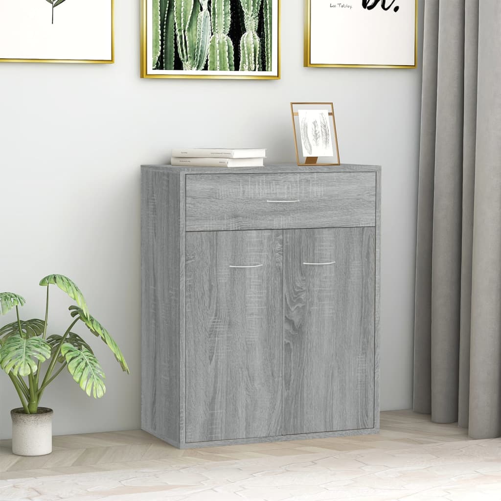 Aparador De Madera Contrachapada Gris Sonoma 60x30x75 Cm / Vetonek_5