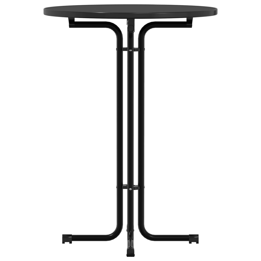 Mesa Alta De Comedor Madera Ingeniería Y Acero Negro Ø80x110 Cm_3