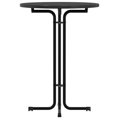 Mesa Alta De Comedor Madera Ingeniería Y Acero Negro Ø80x110 Cm_3