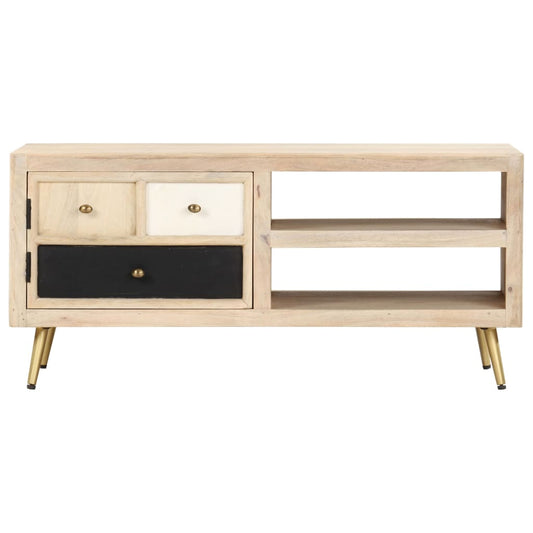 Mesa De Centro De Madera Maciza De Mango 90x45x40cm_0