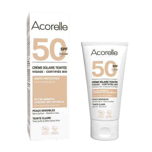 Crema facial color claro spf 50 Acorelle 50 ml