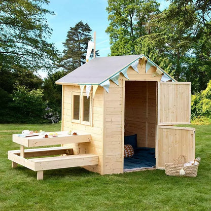 Casita infantil de madera con mesa y bancos Tiana Soulet