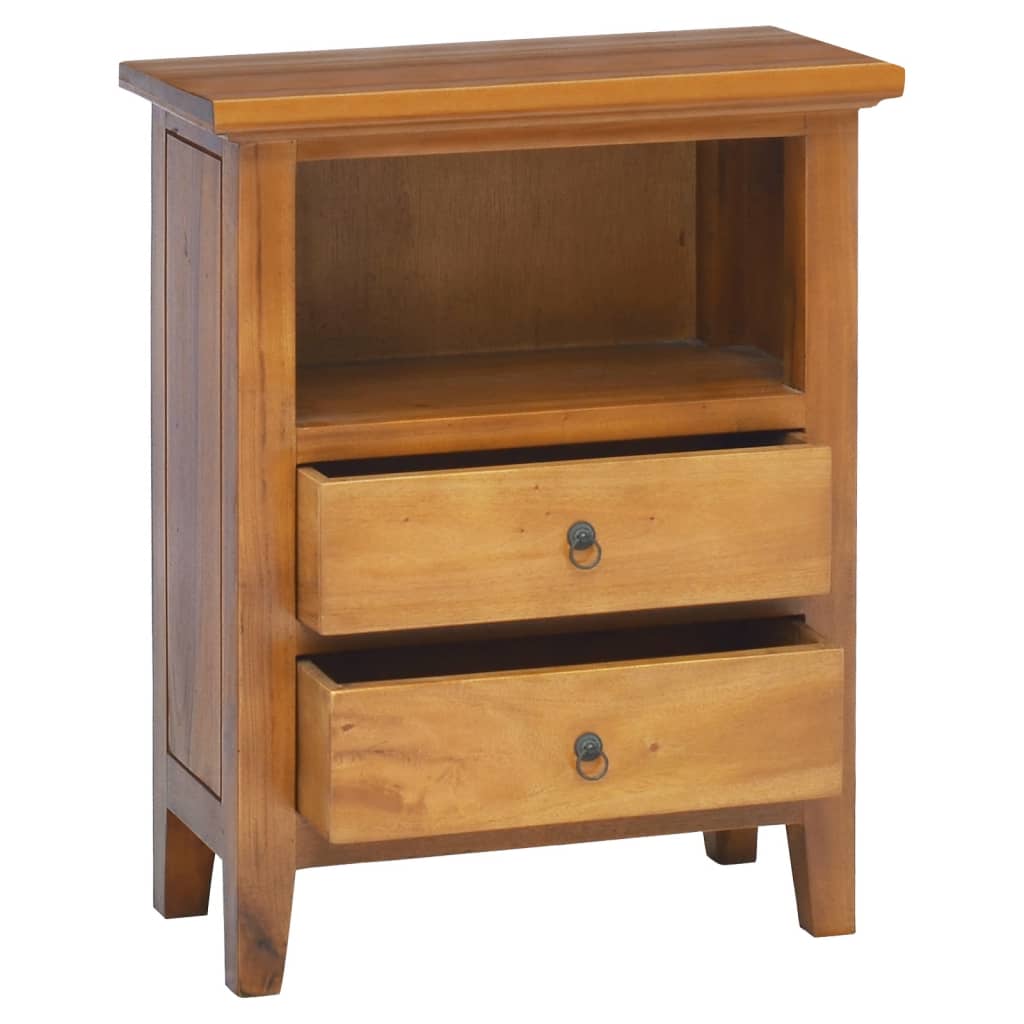 Mesita De Noche Madera Maciza De Caoba 60x30x75 Cm_1