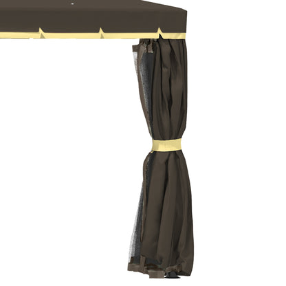 Outsunny Cenador De Jardín 3x3m Doble Techo Ventilación 4 Cortinas 4 Mosquiteras_4