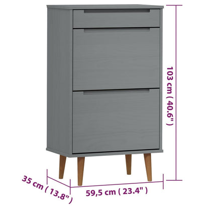 Vidaxl Zapatero Molde Madera Maciza De Pino Gris 59,5x35x103 Cm_2