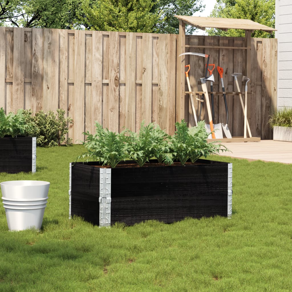 Jardinera De Madera Maciza De Pino Negro 100x50 Cm_1