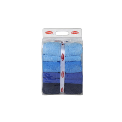 Juego De Toallas De Baño (4 Piezas) Azul Oscuro, Azul Y Azul Claro_3