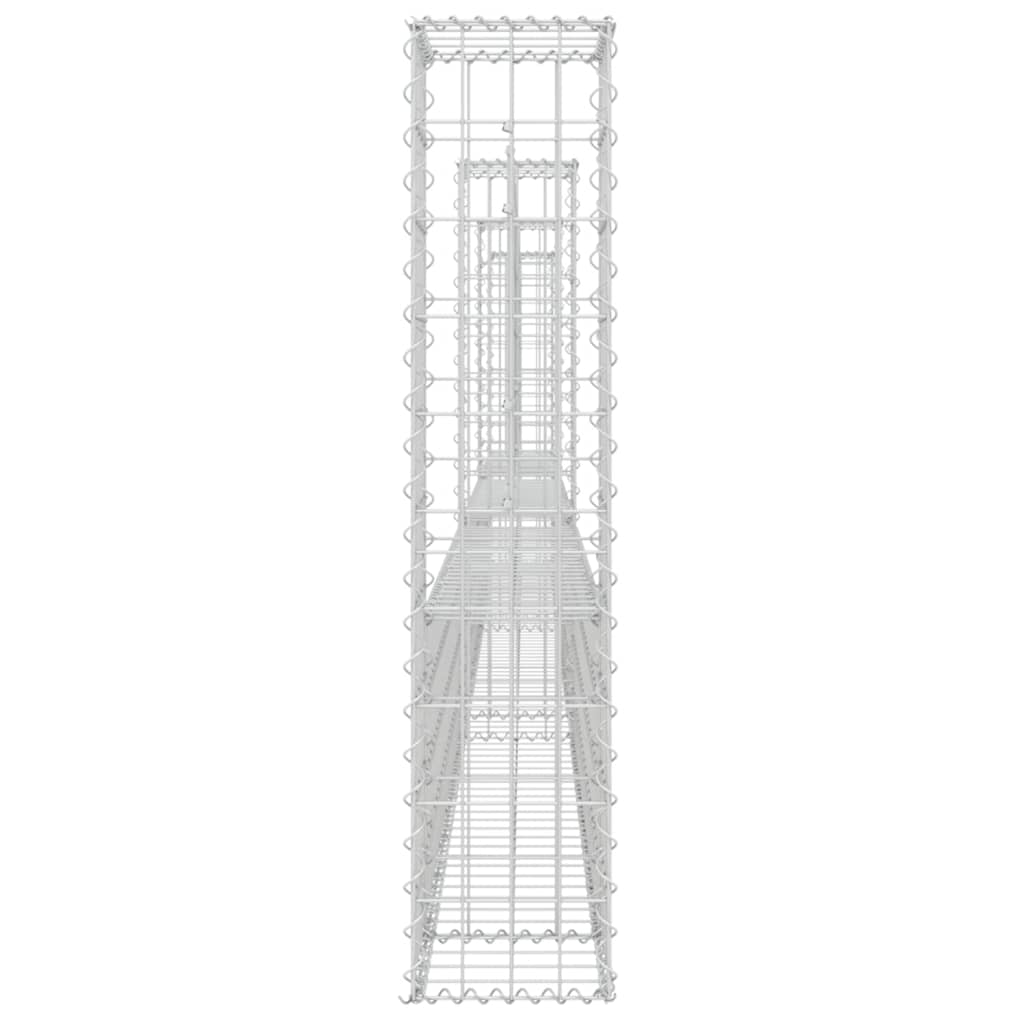 Cesta De Gaviones Forma De U 4 Postes De Hierro 380x20x100 Cm / Vetonek_1