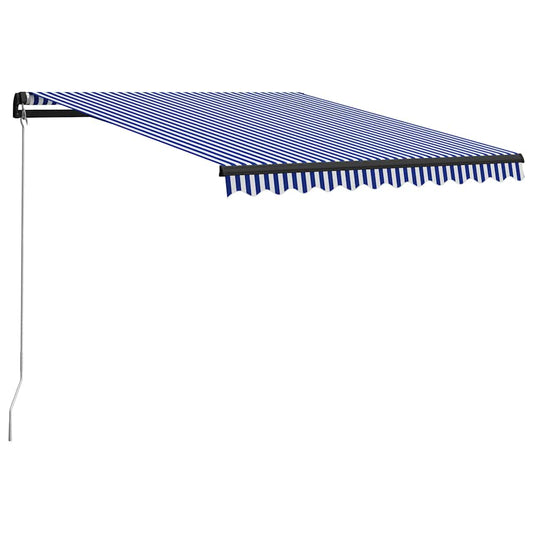 Toldo Retráctil Manual Con Led Azul Y Blanco 300x250 Cm_0