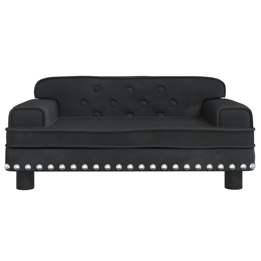 Cama Para Perros De Terciopelo Negra 70x45x30 Cm / Vetonek_3