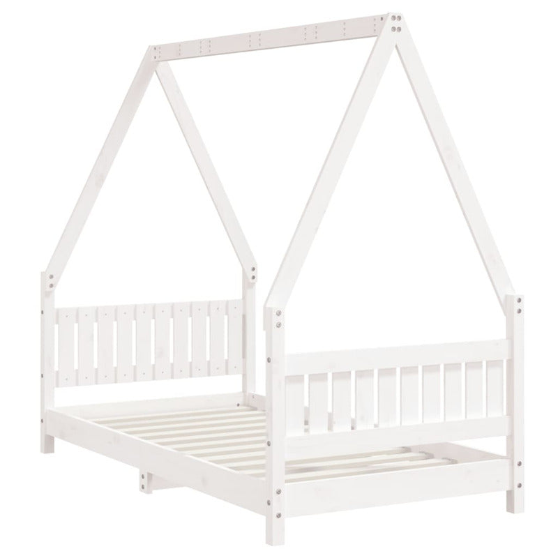 Vidaxl Estructura De Cama Para Niños Madera De Pino Blanco 80x160 Cm_5