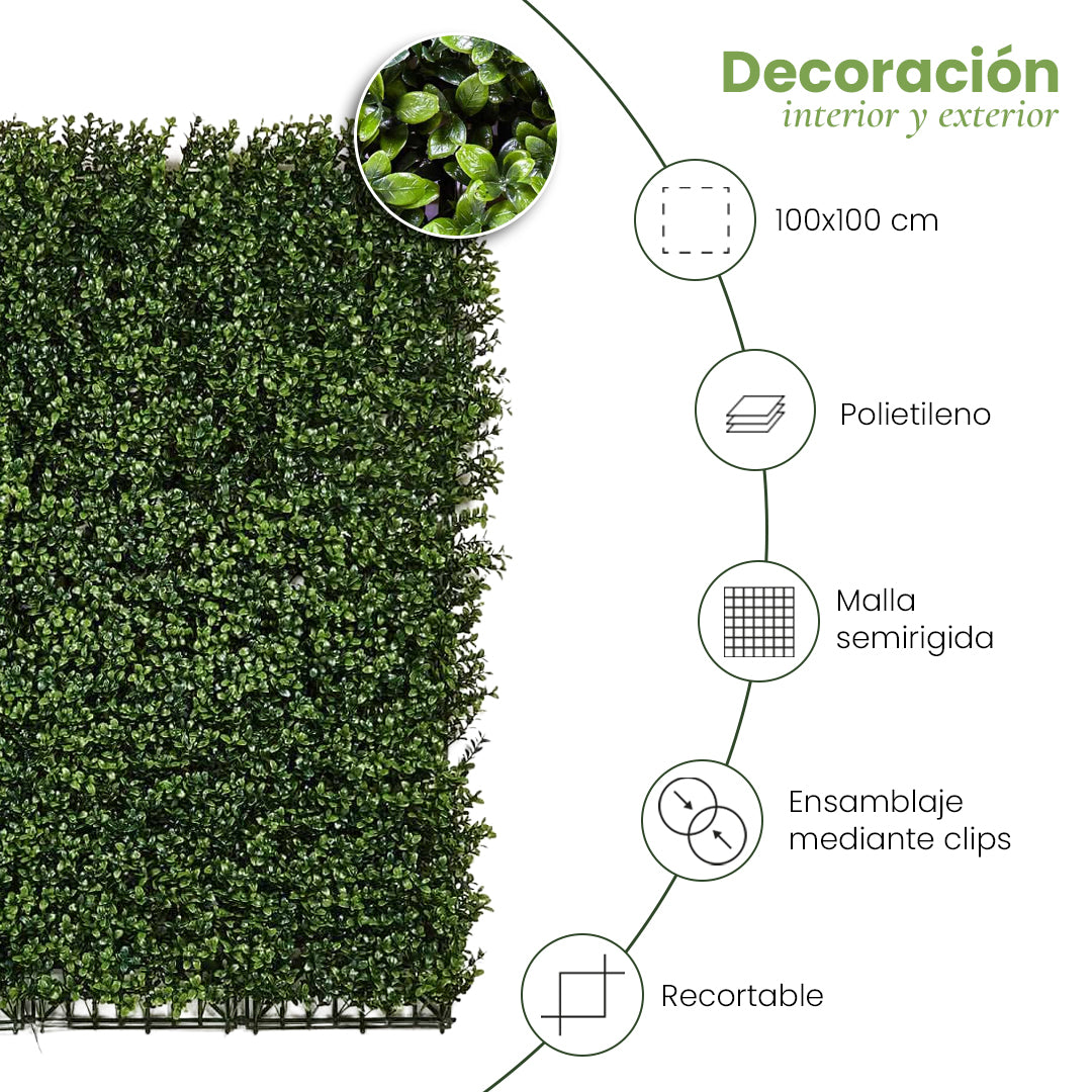 Rollo Jardín Vertical Boj - Decoración Natural Y Versátil 1x1 M / Multicolor_3