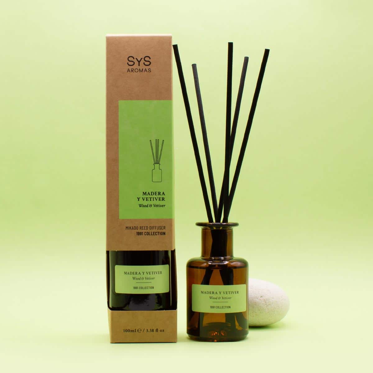 Ambientador Mikado Madera y Vetiver SYS Aromas 100 ml | Colección 1991 | Aroma Amaderado y Cítrico | Sofisticado_3
