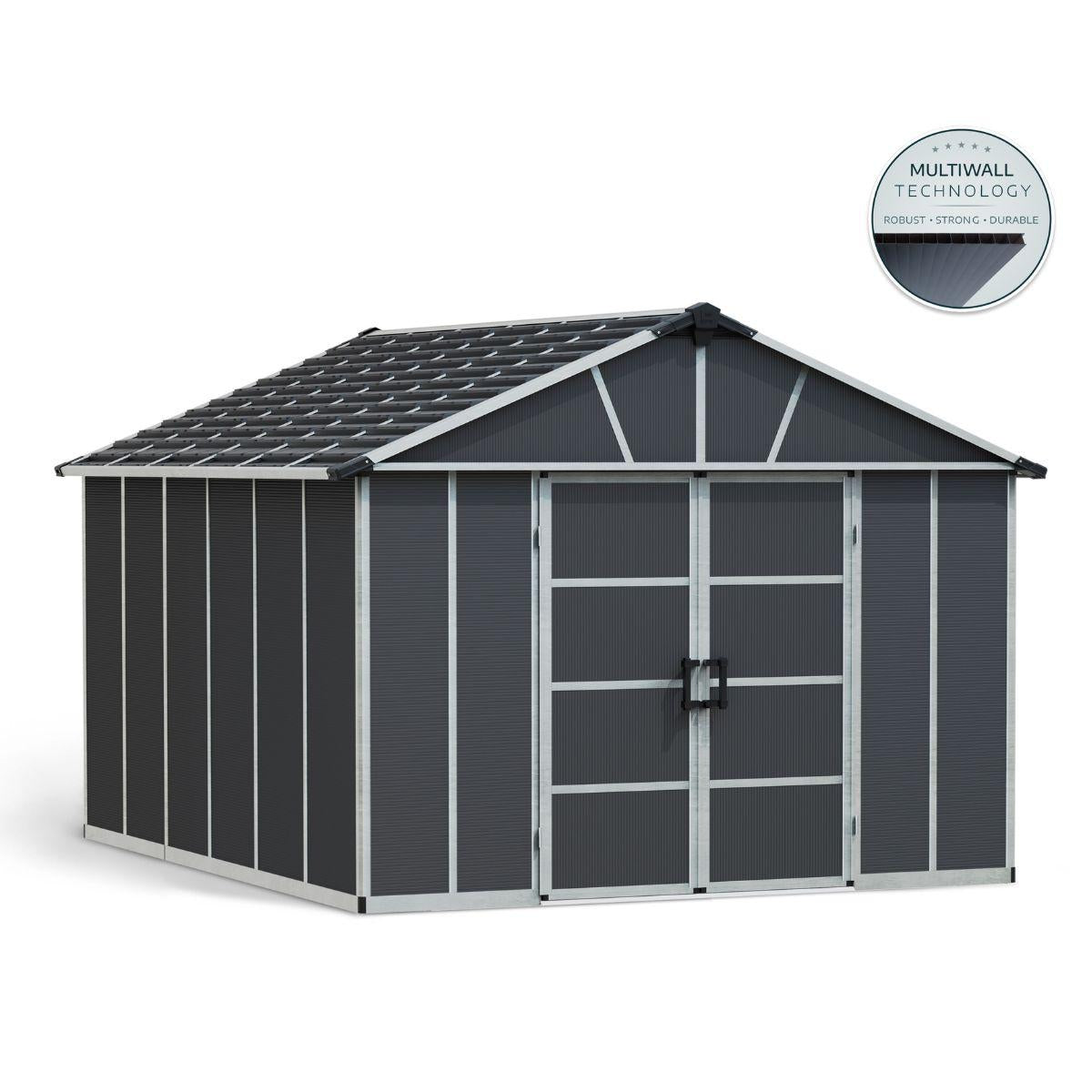 Caseta de jardín Yukon 395x332x252 cm con suelo Canopia by Palram