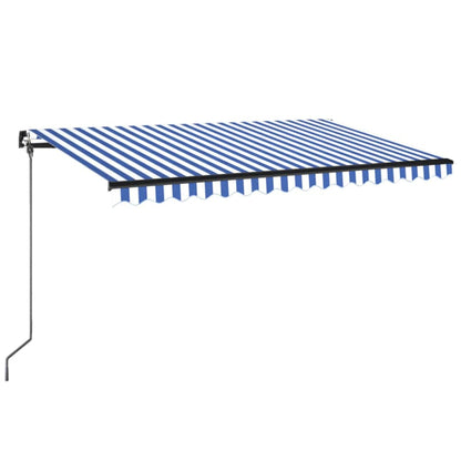 Toldo Retráctil Manual Azul Y Blanco 400x300 Cm_0