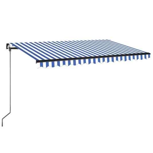 Toldo Retráctil Manual Azul Y Blanco 400x300 Cm_0