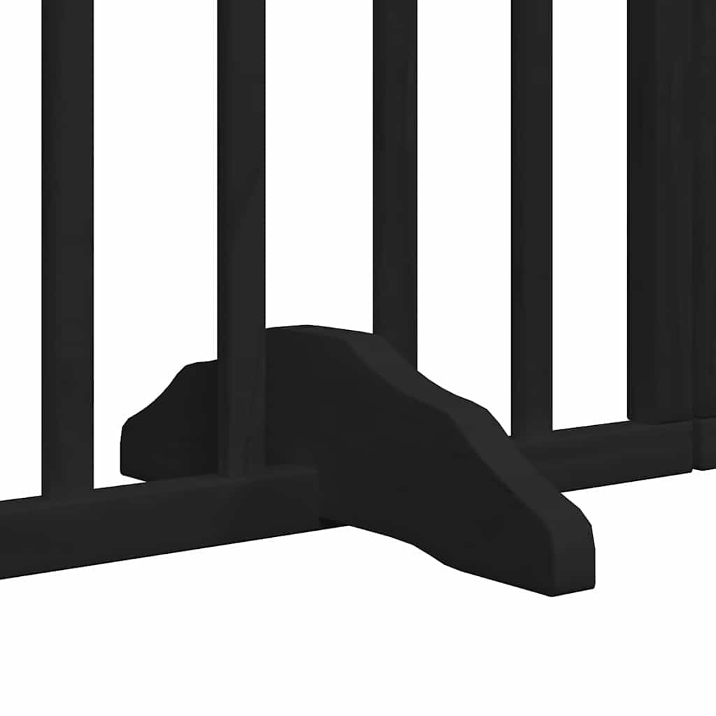 Vidaxl Puerta De Perros Plegable 10 Paneles Madera Álamo Negra 800 Cm_4