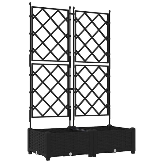 Macetero De Jardín 2 Uds. Negro 80 X 40 X 125,5 Cm Pp_0