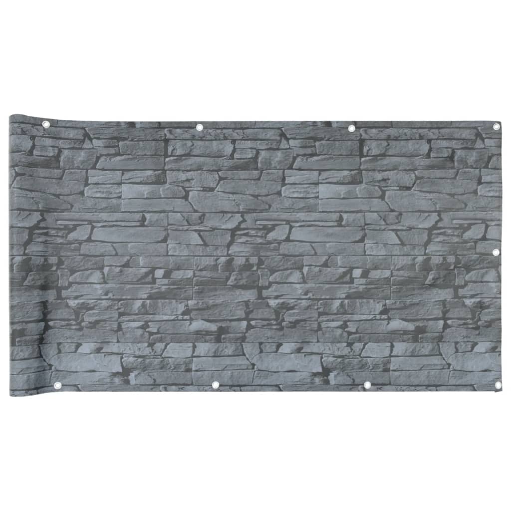 Pantalla De Privacidad De Balcón Pvc Look Piedra Gris 1000x90cm / Vetonek_4