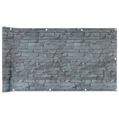 Pantalla De Privacidad De Balcón Pvc Look Piedra Gris 1000x90cm / Vetonek_4