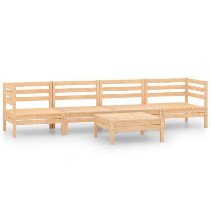 Juego De Muebles De Jardín 5 Piezas Madera Maciza De Pino / Vetonek_5