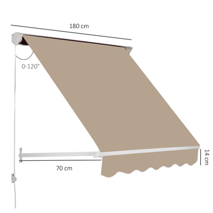 Outsunny Toldo Para Ventana Manual Con Marco De Aluminio 180x70 Cm Beige_2