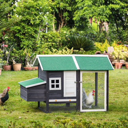 Pawhut Gallinero Madera Exterior Con Nido Corral Y Techo Asfáltico 170x81x110 Cm_1