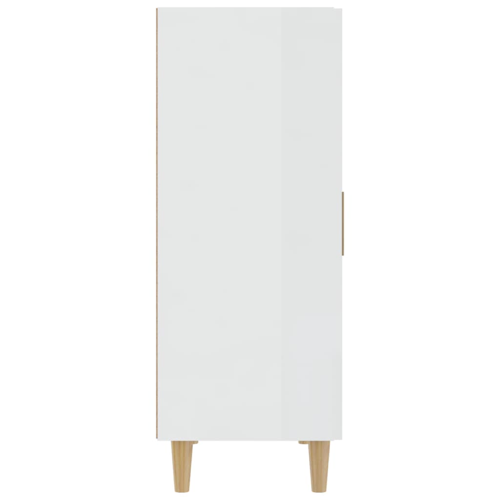 Aparador De Madera Contrachapada Blanco Brillante 70x34x90 Cm / Vetonek_4