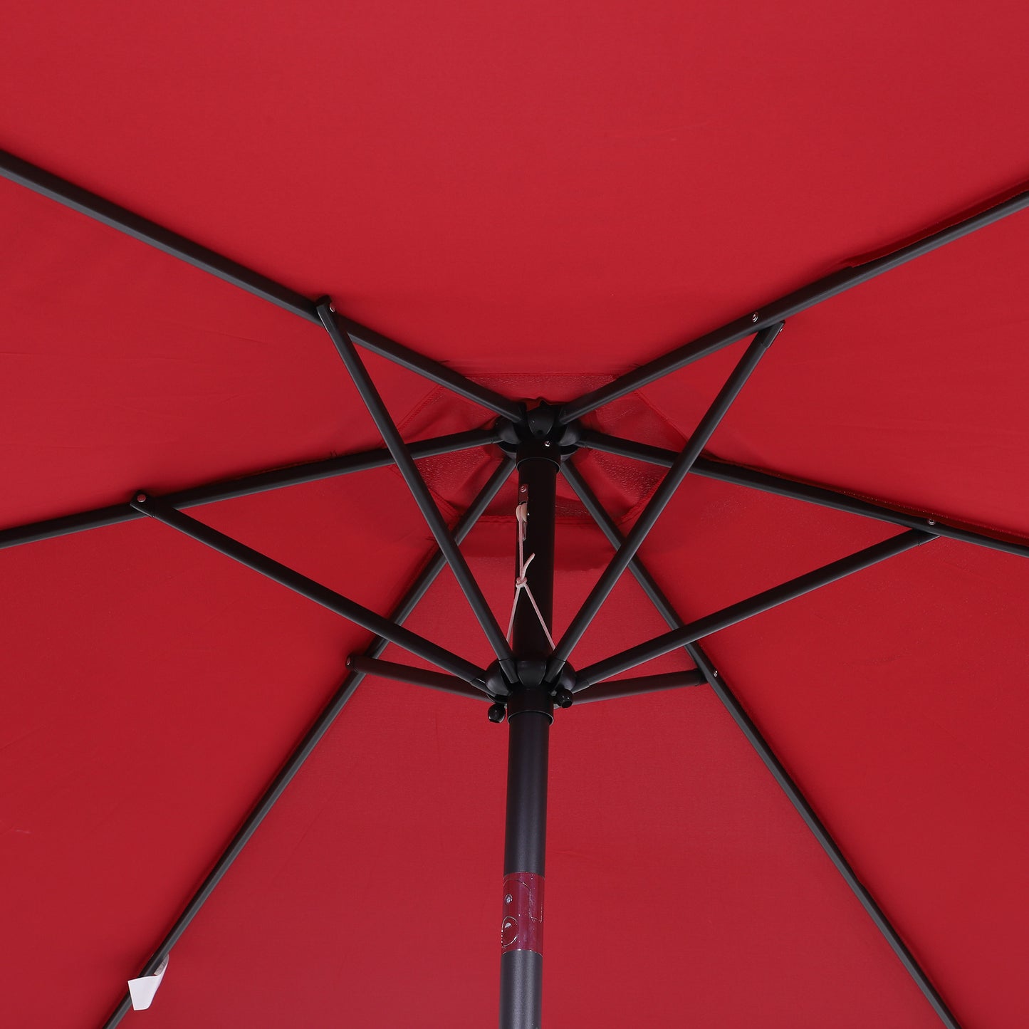Outsunny Sombrilla De Jardín Ø260x235cm Reclinable Con Manivela 6 Varillas Rojo_4