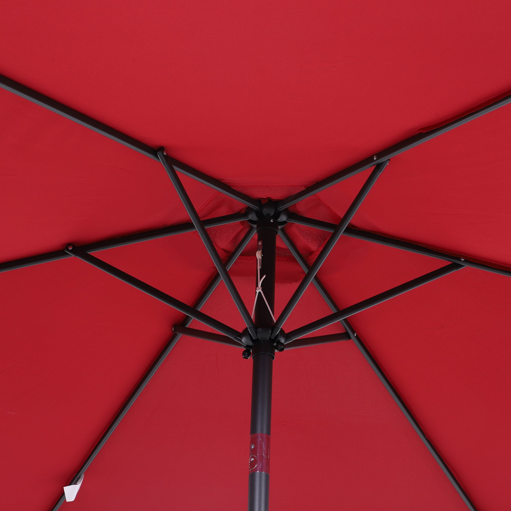 Outsunny Sombrilla De Jardín Ø260x235cm Reclinable Con Manivela 6 Varillas Rojo_4