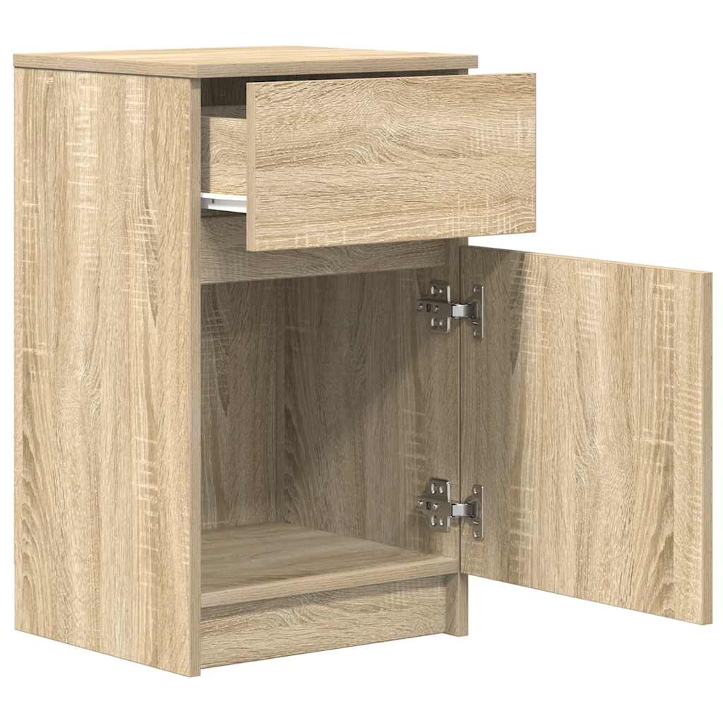 Mesilla De Noche Roble Sonoma 39x35x65 Cm Madera De Ingeniería_3