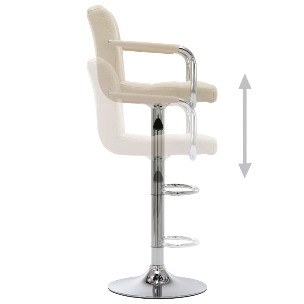 Taburete De Barra De Cocina De Tela Color Crema_3