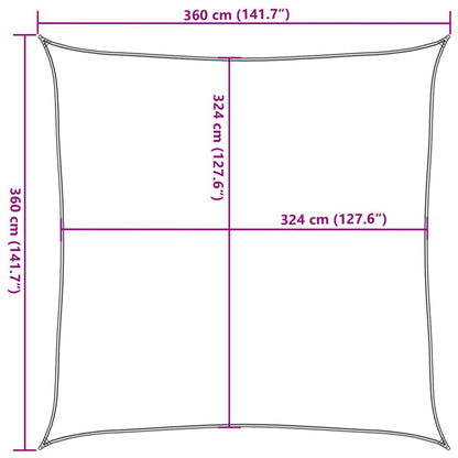 Vidaxl Toldo De Vela Cuadrado 3,6x3,6 M Hdpe Beige_2